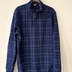 Lands' End Blue and Green Plaid Pullover